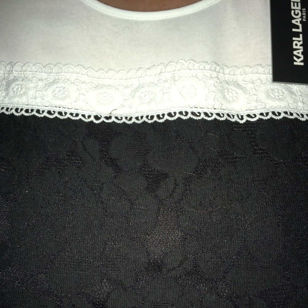 Karl Lagerfeld black and white baby doll dress NWT